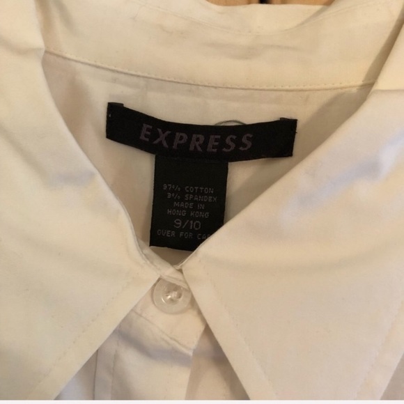 Express white double pocket fitted button down shirt 10 - Picture 5 of 10